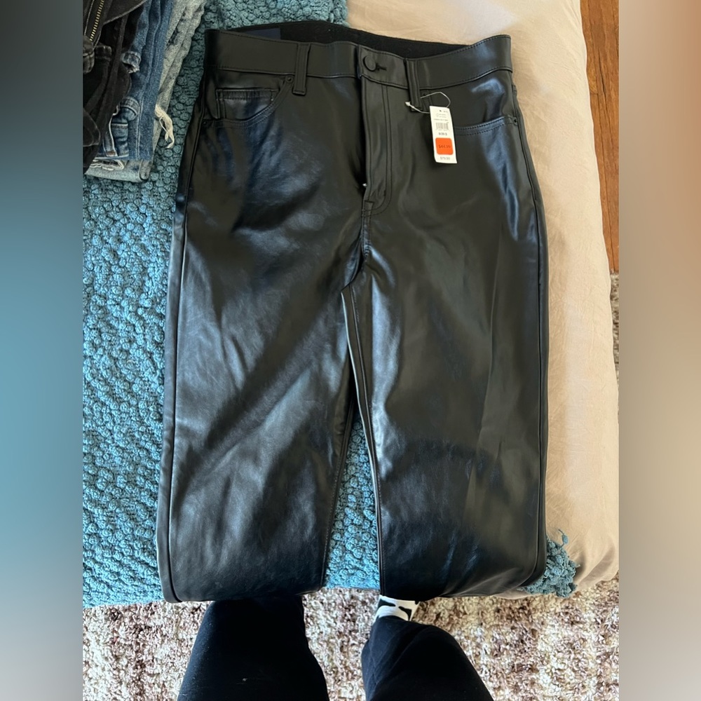 Gap Leather High Rise straight leather pants size 8